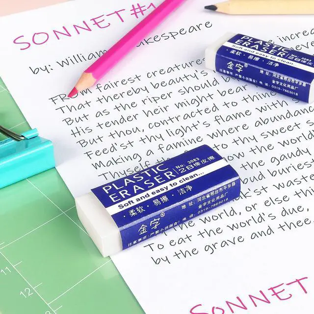 Alt view image 6 of 7 - Tamaki Erasers, Large, White, 12 Pack