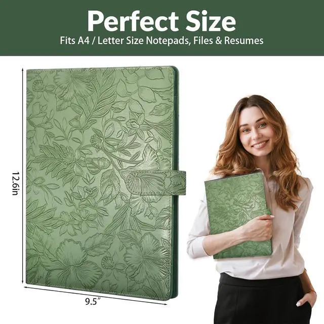 Alt view image 2 of 7 - Professional Padfolio Portfolio Binder, Textured Embossing Faux Leather