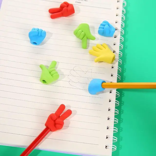 Alt view image 5 of 7 - 36 Pcs Pencil Top Erasers Fun Eraser Toppers for Kids, Bulk Cute Rock Paper Scissors Eraser Caps, 4 Colors