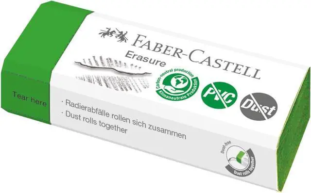 Alt view image 2 of 2 - Faber-Castell Eraser Erasure PVC-Free & Dust-Free - Blister Card of 2