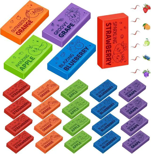 Main image of Amazingspark Fruit Scented Erasers Bulk for Kids, Smelly Erasers, 20 Pcs