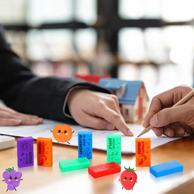 Alt view image 5 of 6 - Amazingspark Fruit Scented Erasers Bulk for Kids, Smelly Erasers, 20 Pcs