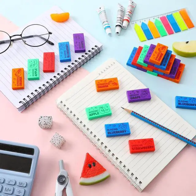 Alt view image 4 of 6 - Amazingspark Fruit Scented Erasers Bulk for Kids, Smelly Erasers, 20 Pcs