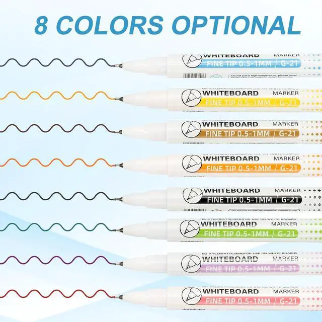 Alt view image 3 of 6 - PATIKIL Magnetic Whiteboard Pen Fine Tip Dry Erase Purple 0.5-1mm Tip 6Pcs
