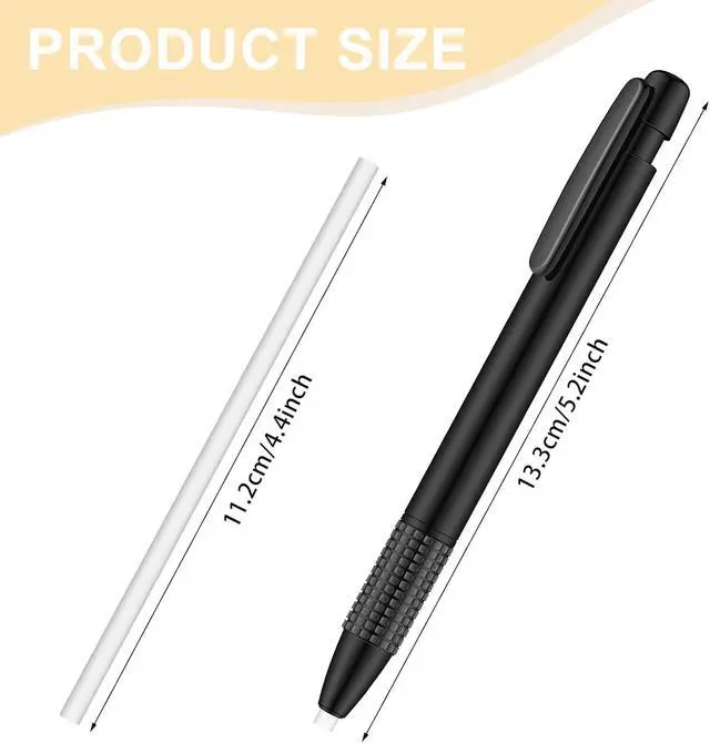 Alt view image 2 of 7 - Eersida Retractable Eraser Pen with Refills for Artists Students, 2 Packs