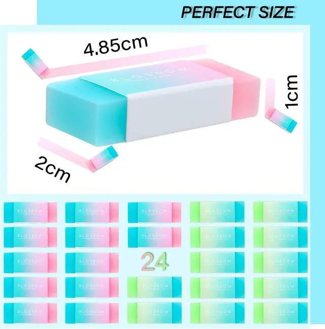 Alt view image 2 of 7 - Gersoniel 24 Pcs Cute Jelly Pencil Erasers Bulk Back to School Supplies