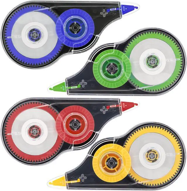 Main image of 4 Pcs Colorful Correction Tape, 39.4 Ft White Tear-Resistant