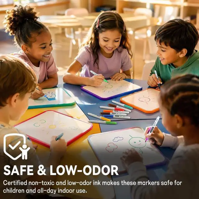 Alt view image 2 of 7 - VEESA 48 Count Dry Erase Markers in 12 Colors for Classroom, Low-Odor