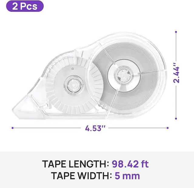 Alt view image 2 of 7 - 2 Pcs Correction Tape, 98.43 Ft, 0.2 in Width, White Wrong Out