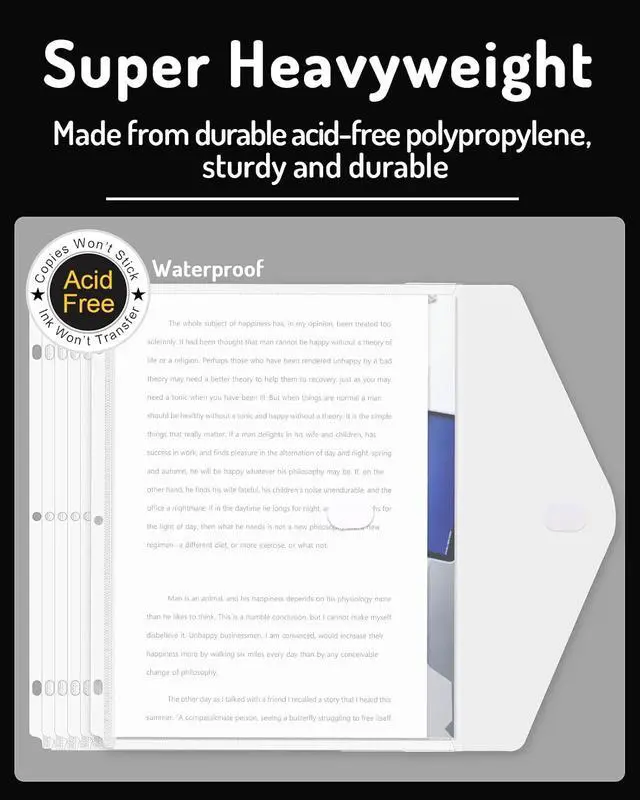 Alt view image 3 of 7 - Forvencer Binder Pocket, 10 Pack Super Heavyweight Plastic Folders