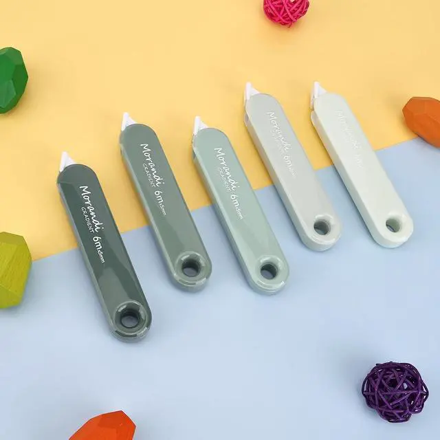 Alt view image 5 of 7 - 5-Piece Correction Tapes, Aesthetic Cute White Pull Out Tape, Quick Dry, Instant Correct, Easy to Use for School Office Supplies (Green)