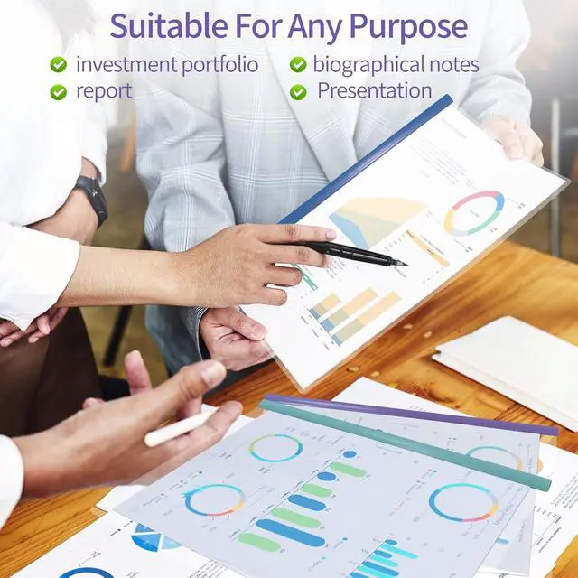 Alt view image 4 of 7 - 10 Sliding Bar Report Covers A4 Letter Holds 70 Sheets Multi Color