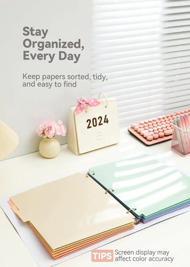 Alt view image 6 of 6 - SortRax Plastic Folders with Pockets, 3-Hole, 3 Tab Positions, Pastel