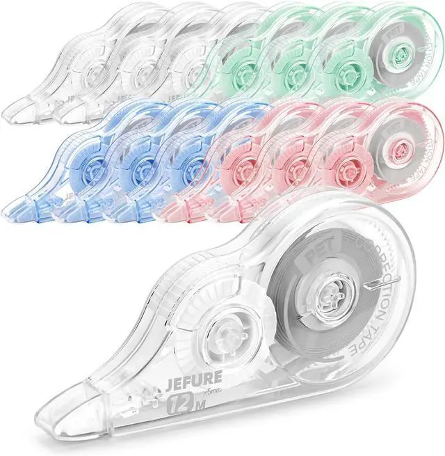 Main image of 12 Pcs Correction Tape, 39.37 Ft, White Wrong Out, Colorful