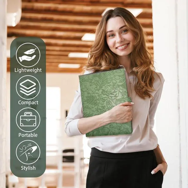 Alt view image 6 of 7 - Professional Padfolio Portfolio Binder, Textured Embossing Faux Leather