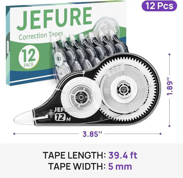 Alt view image 2 of 7 - 12 Pcs Correction Tape, 39.37 Ft White, 0.2 in Width