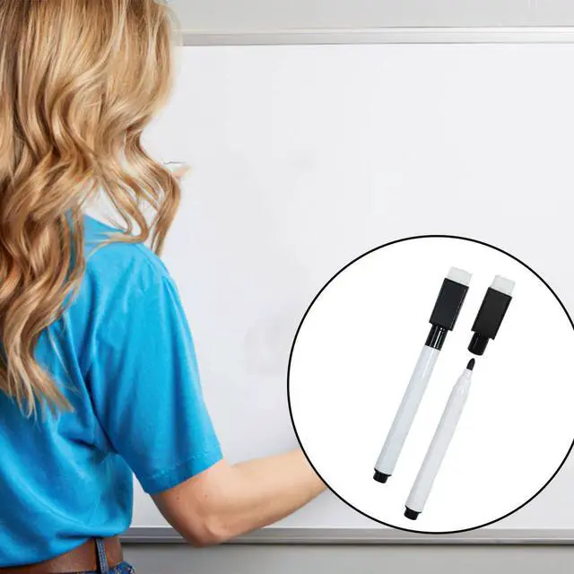 Alt view image 3 of 5 - 25PCS Black Magnetic Mini Dry Erase Markers, 4.5 Inch Mini Whiteboard Marker Pens with Eraser Cap, Low Odor Fine Tip for School, Office, and Business Use