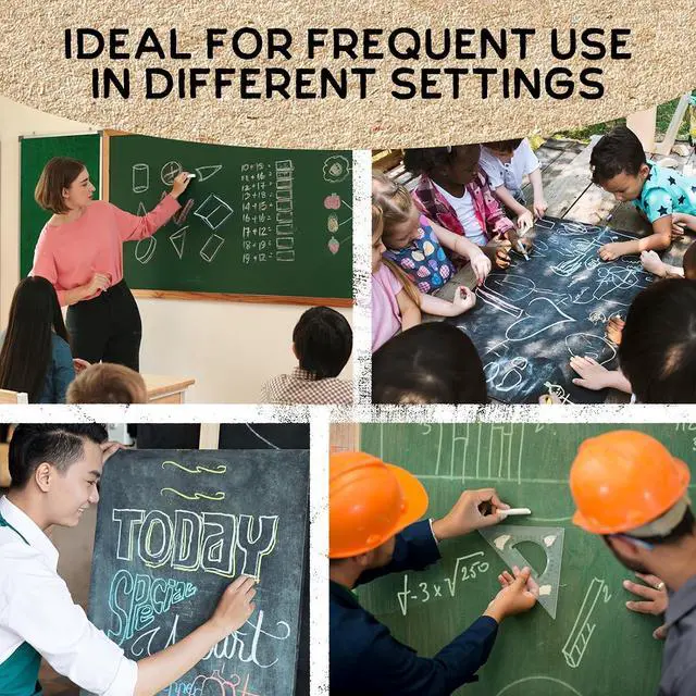 Alt view image 7 of 7 - ZENO Chalk for Blackboard 100 Sticks Multicolor Non-Toxic, Low Dust Classroom & School Chalk