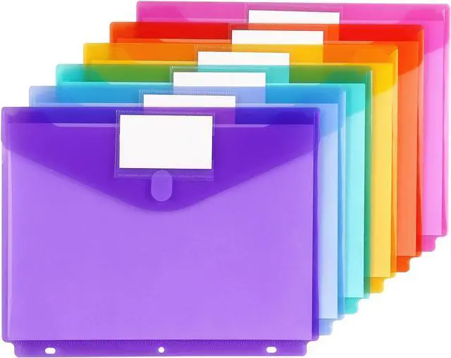 Alt view image 2 of 7 - Tamaki 6 Pack Binder Pockets for 3 Ring, Letter Size, Assorted Colors