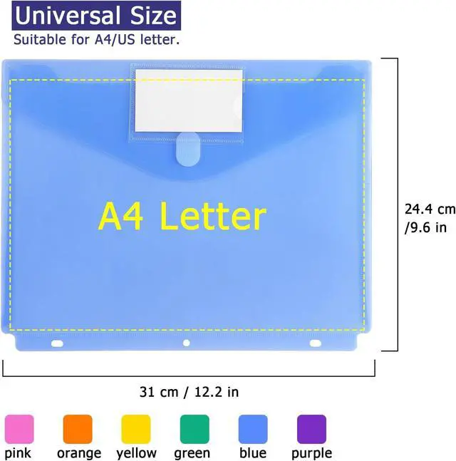Alt view image 3 of 7 - Tamaki 6 Pack Binder Pockets for 3 Ring, Letter Size, Assorted Colors