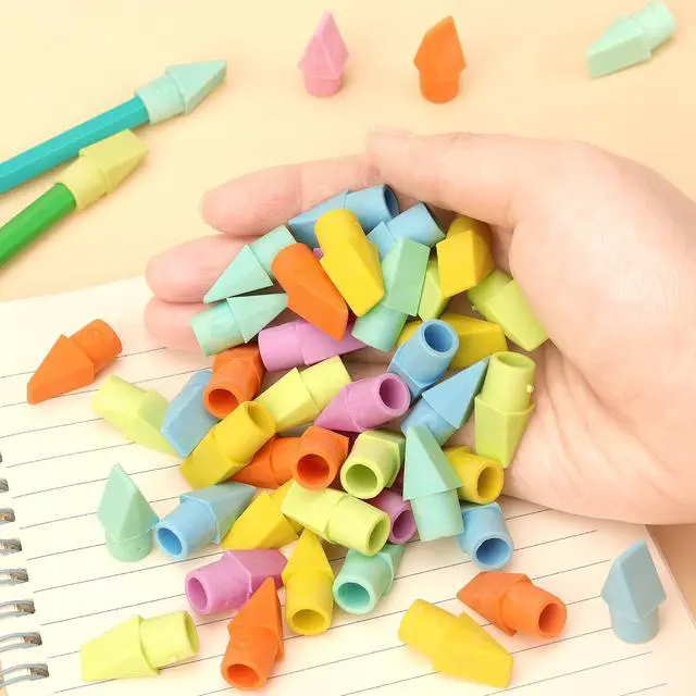 Alt view image 6 of 7 - NNY 60 PCS Pencil Top Erasers, 6 Colors