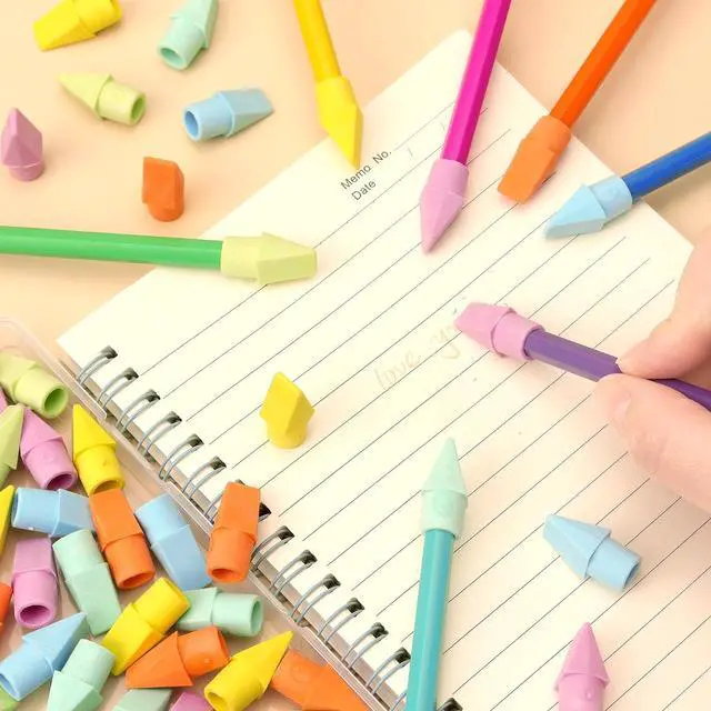 Alt view image 7 of 7 - NNY 60 PCS Pencil Top Erasers, 6 Colors