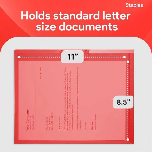 Alt view image 3 of 6 - Staples Poly Project Jackets, Letter Size, Clear-Front, 5/Pack