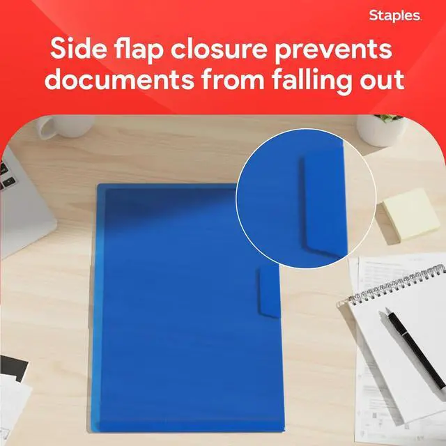 Alt view image 4 of 6 - Staples Poly Project Jackets, Letter Size, Clear-Front, 5/Pack