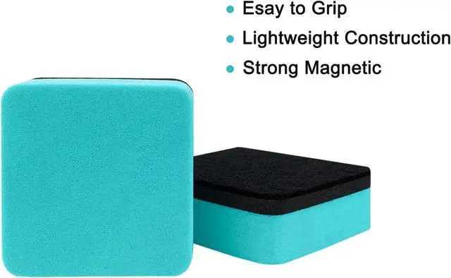 Alt view image 4 of 6 - 40 Pack Dry Erase Erasers, Mini Magnetic Whiteboard Eraser, Square Dry Erase Board Eraser, White Board Eraser Cleaner for Office Classroom Home, 2 x 2 Inches, Green