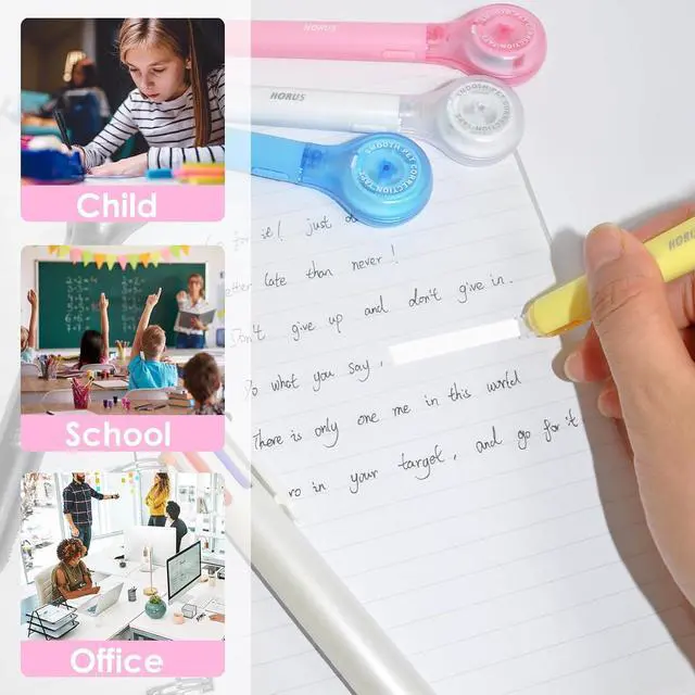 Alt view image 6 of 7 - 10 Pack Correction Tape Pen, Push Pull Protective, White, 1/5 x 236 Inch