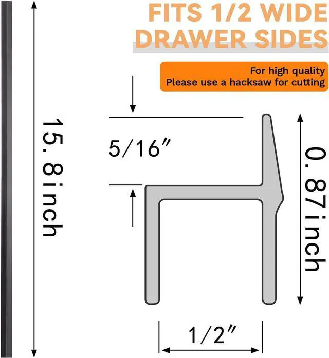 Alt view image 4 of 6 - Leinuosen 6 Pcs File Cabinet Rails file folder for drawers, 1/2 Inch Wide