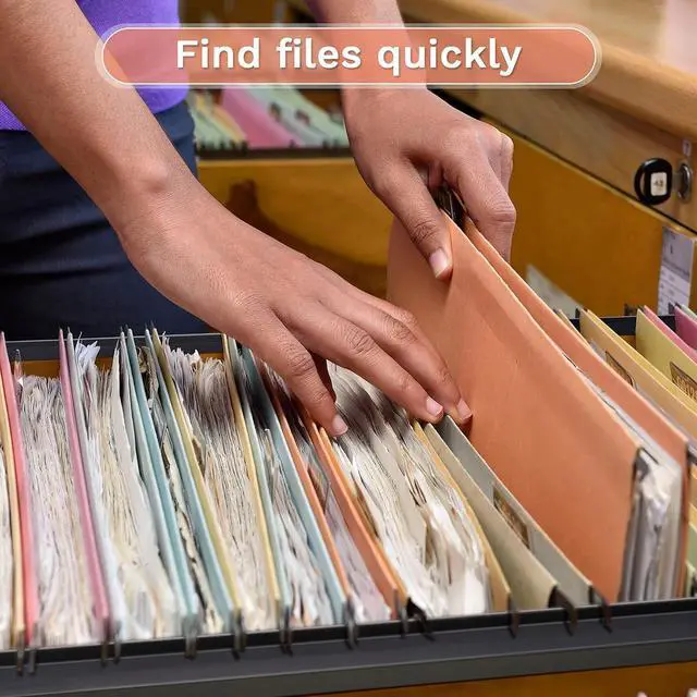 Alt view image 6 of 6 - Leinuosen 6 Pcs File Cabinet Rails file folder for drawers, 1/2 Inch Wide
