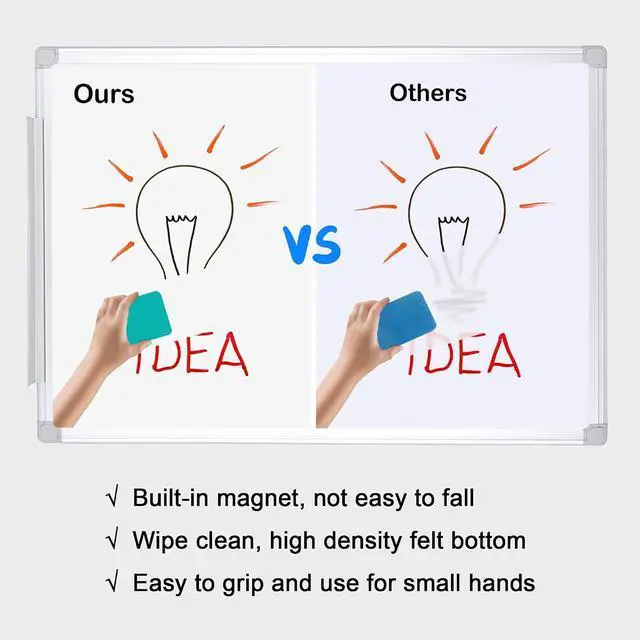 Alt view image 5 of 6 - Magnetic Whiteboard Dry Erasers, 8-Color, 24 Pack, 2 x 2 Inch