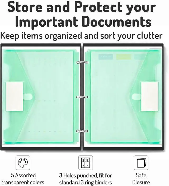 Alt view image 3 of 7 - Forvencer Binder Pocket, 10 Pack Super Heavyweight Plastic Binder Folders