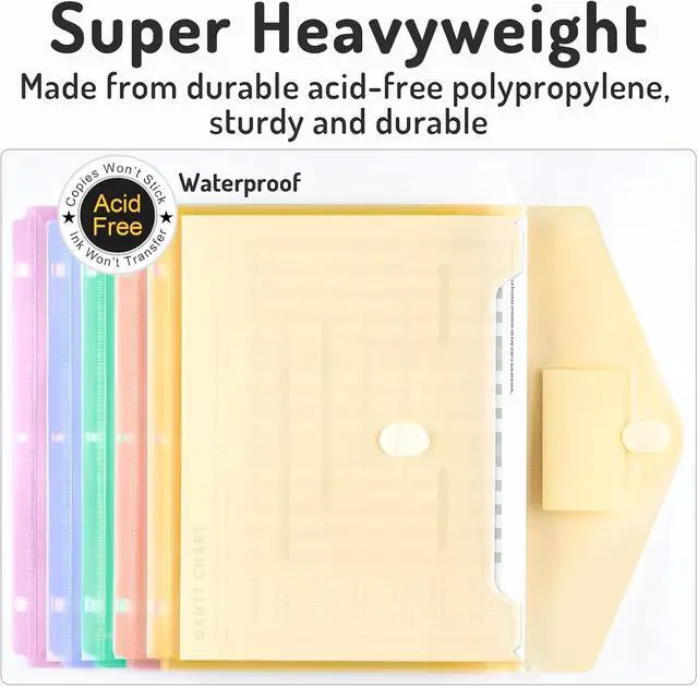 Alt view image 4 of 7 - Forvencer Binder Pocket, 10 Pack Super Heavyweight Plastic Binder Folders