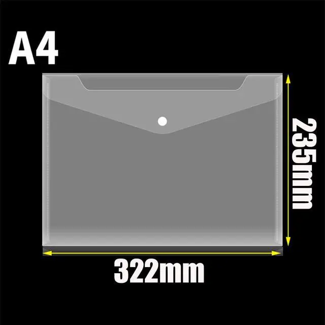 Alt view image 6 of 6 - Clear Document Folders Transparent Filing Envelopes Waterproof Plastic Envelopes File Holder Filing Document Poly Envelope with Snap Button Closure for A4 Letter Paper Size (5 Pcs)