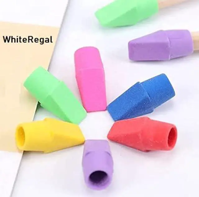 Main image of Pencil Top Eraser 25 Pack Pen Gear Multicolor Latex Free School Office Supplies