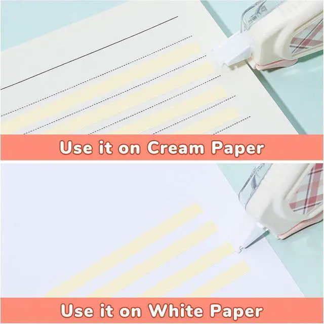 Alt view image 3 of 7 - Temiary 5 Pcs Aesthetic Beige Correction Tape, Smooth Tapes, Plaid Patterns