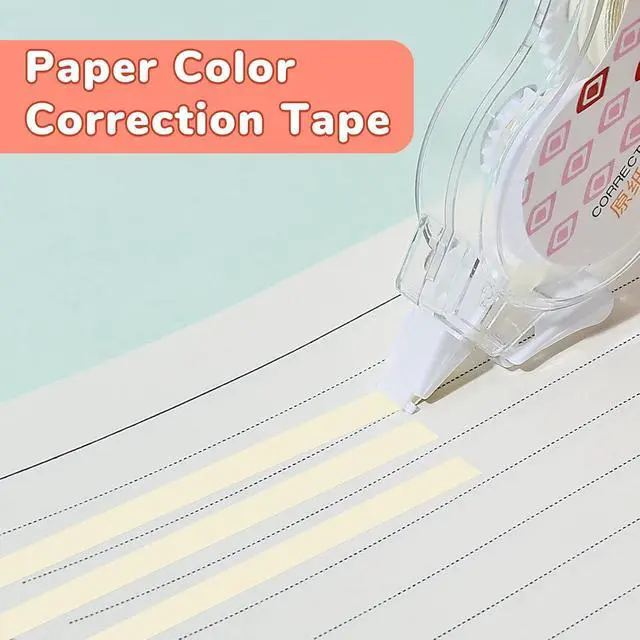 Alt view image 4 of 7 - Temiary 5 Pcs Aesthetic Beige Correction Tape, Smooth Tapes, Plaid Patterns