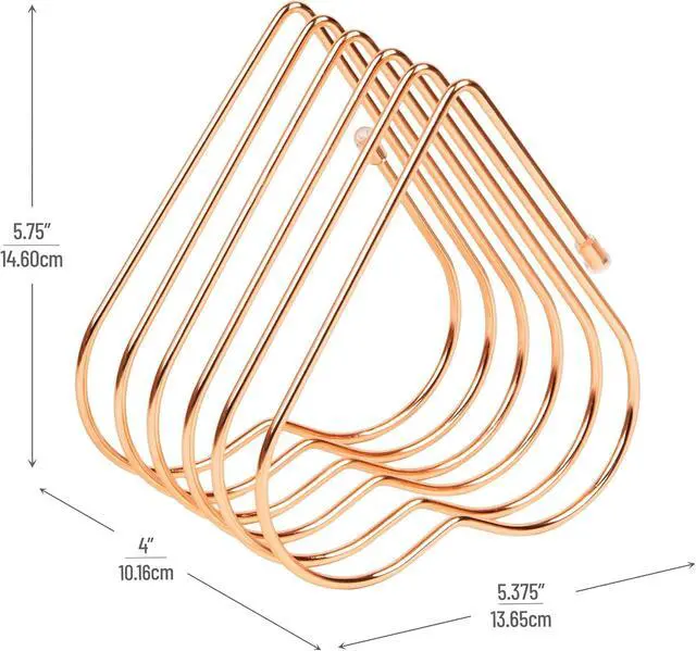 Alt view image 3 of 7 - Mind Reader Heart-Shaped Desktop File Organizer, 5-Slot Metal Folder Rack, Magazine & Book Holder, Rose Gold