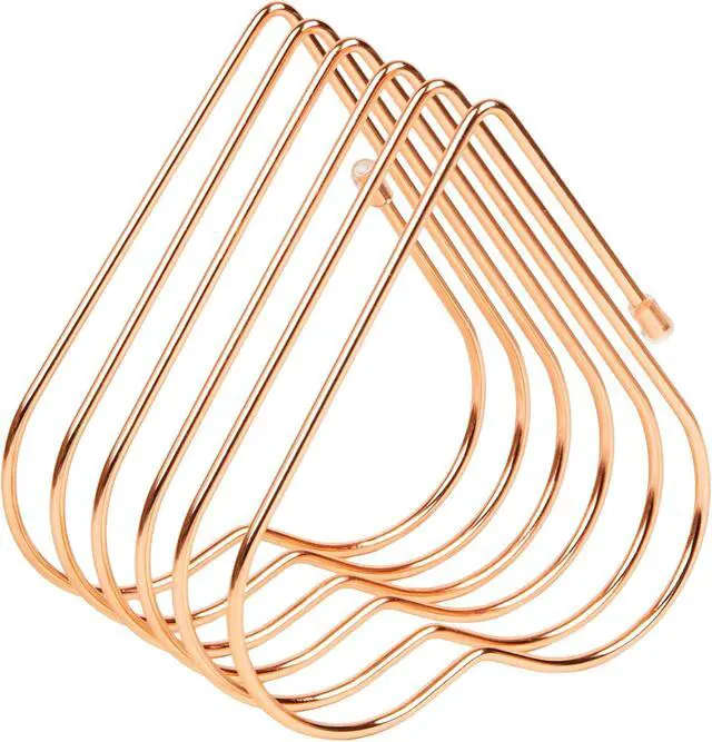 Alt view image 7 of 7 - Mind Reader Heart-Shaped Desktop File Organizer, 5-Slot Metal Folder Rack, Magazine & Book Holder, Rose Gold