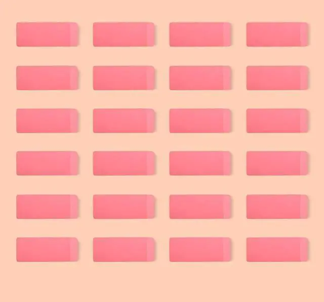 Main image of Amazon Basics Rectangular Erasers for School and Office, Pink, Art Eraser for Drawing, Stationery Supplies, 24 Count