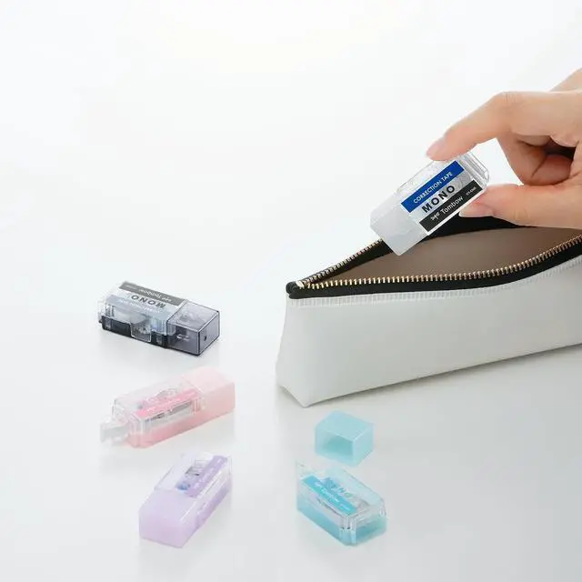 Alt view image 6 of 6 - Tombow Pencil Correction Tape, Mono Pocket, 5mm Wide, Assorted, Pack of 3 (MONO, Blue, Purple) KCC-321X