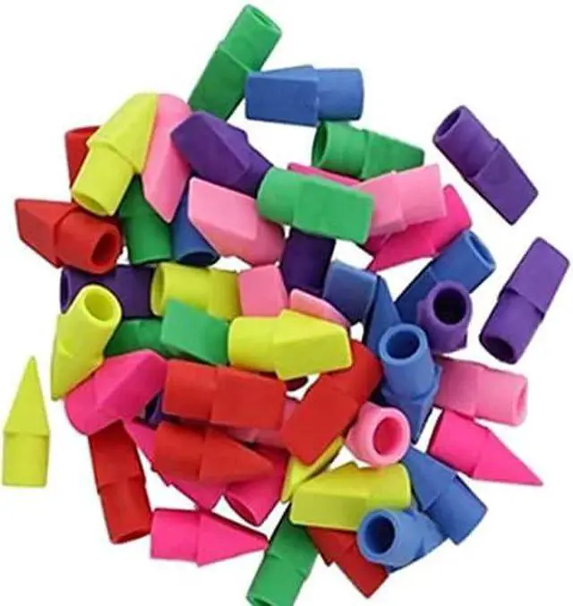 Alt view image 2 of 3 - Pencil Top Eraser 25 Pack Pen Gear Multicolor Latex Free School Office Supplies