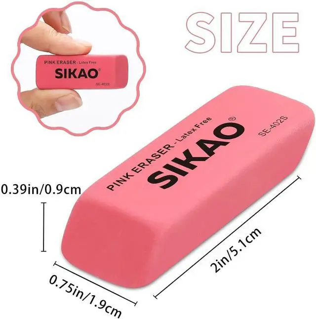 Alt view image 2 of 7 - Pink Erasers, 6 Pack Pencil Erasers