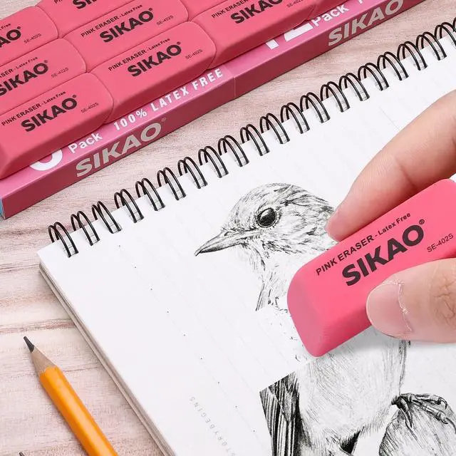 Alt view image 4 of 7 - Pink Erasers, 6 Pack Pencil Erasers