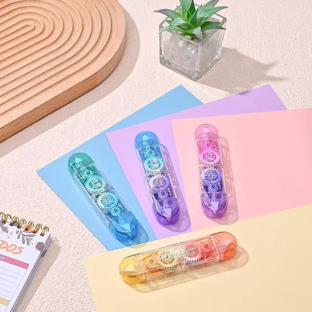 Alt view image 5 of 6 - Temiary 4 Pcs 2 in 1 White & Beige Correction Tapes Pens, Gradient Color