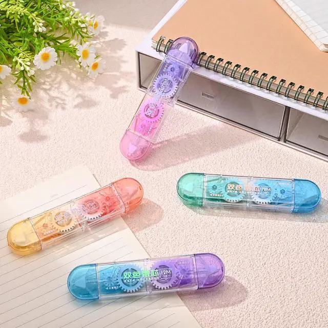 Alt view image 6 of 6 - Temiary 4 Pcs 2 in 1 White & Beige Correction Tapes Pens, Gradient Color