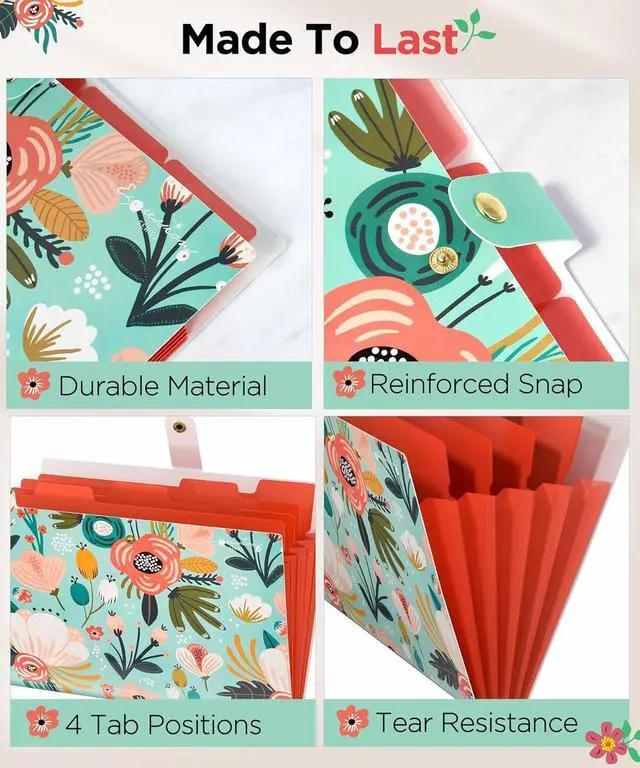 Alt view image 4 of 6 - Sooez File Folders Organizer, Folders with 5 Pockets, Folders for Documents