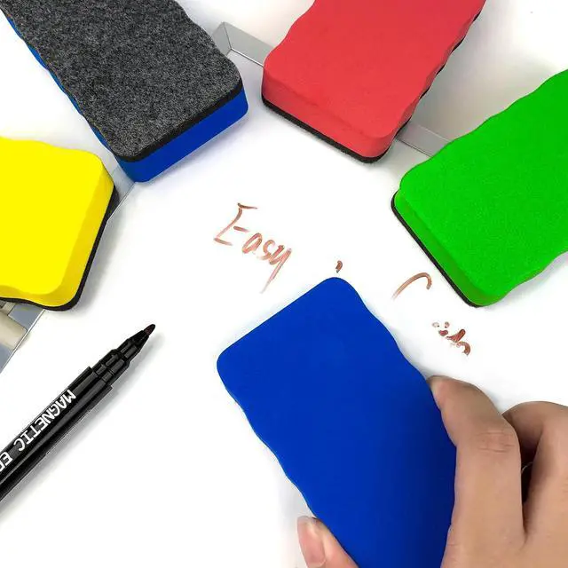 Alt view image 5 of 6 - Magnetic Dry Erase Erasers, 8 Pack Whiteboard Erasers, Dry Erase Board Eraser, White Board Eraser Cleaner, 8 Colors, Office Classroom Home Supplies